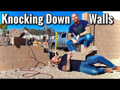 Wall FAIL?? Smashing Down Brick Walls!! How To Remove Brick Walls | Remove Block Wall