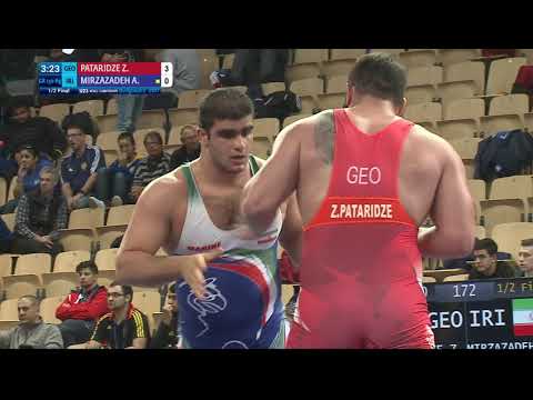 1/2 GR - 130 kg: Z. PATARIDZE (GEO) df. A. MIRZAZADEH (IRI) by VPO, 3-0