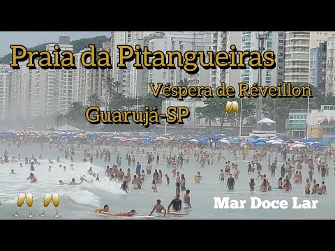 Guarujá - New Year's Eve at Pitangueiras Beach and it was packed #viral #beach