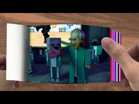 FLIPBOOK  Monster School  SQUID GAME, GLASS BRIDGE, MARBEL GAME, LAST EPISODE   Minecraft Animation0