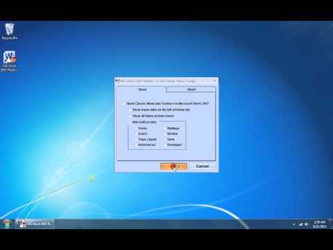 MS Word 2007 Ribbon To Old Classic Menu Toolbar Interface Software