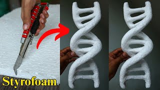 How to Make Easy DNA Model for School | Easy Styrofoam 3D Double Helix DIY Tutorial