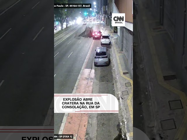Explosão abre cratera na rua da Consolação, em SP