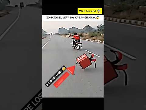 ZOMATO DELIVERY BOY KA BAG GIR GAYA ROAD PE 😱💥MOTOVLOG #rider #shortsfeed #shorts #viral #bike#zx10r