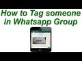 How to Tag someone in Whatsapp Group
