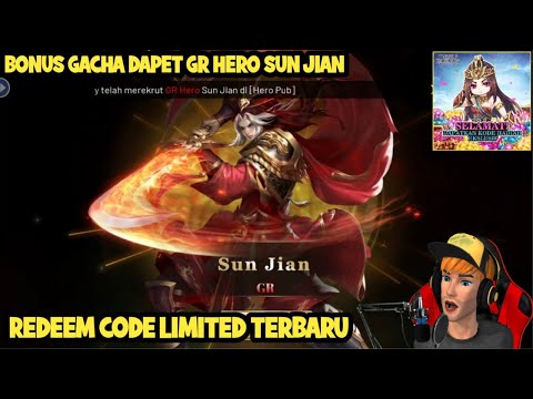 REDEEM CODE LIMITED THREE KINGDOMS HERO LEGENDARIS DAPET BONUS HERO GR SUN JIAN