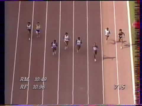 1/2 finale du 100m F des Championnats de France 1992 Nestoret Girard