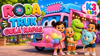 Download lagu Roda Truk Gula Kapas Berputar Putar 🍭🚚 | Lagu Anak Balita Indonesia | K3 Kids mp3
