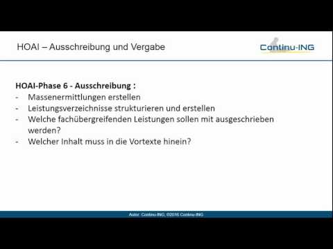HOAI Phase 6 + 7 Ausschreibung und Vergabe