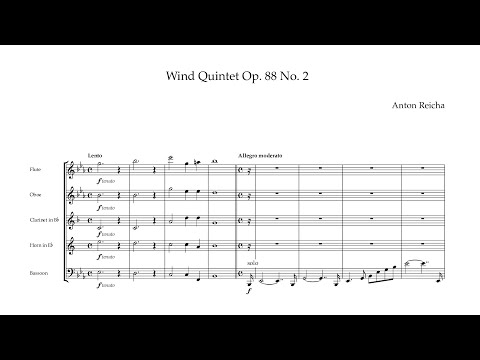 Antonín Reicha – Wind Quintet in E flat major, Op.88 No.2