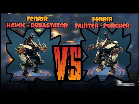 Fainter Puncher vs Havoc Debastator test server no módulos/no habilidad (escudo) war robots #wr