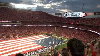 National Anthem &amp; B2 Stealth Bomber Flyover at Arrowhead Stadium
