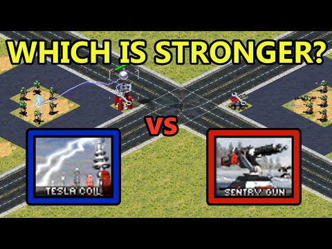 Tesla Coil vs Sentry Gun - Red Alert 2
