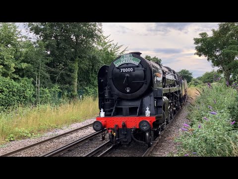 70000 Britannia on The Sunset Steam Express Railtour, with its FABULOUS Whistle - 23/07/24