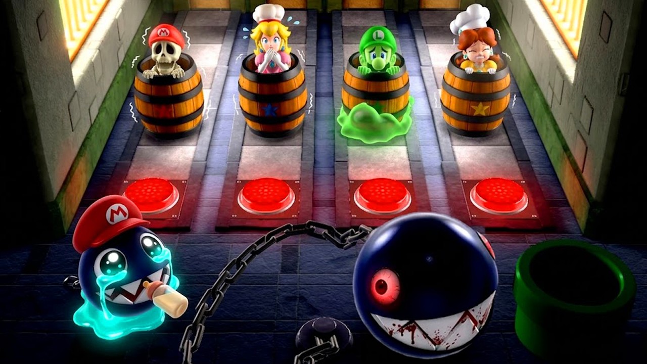 Mario Party Superstars Minigames - Skeleton Mario VS Chef Peach VS Luigi VS Daisy (Master CPU)