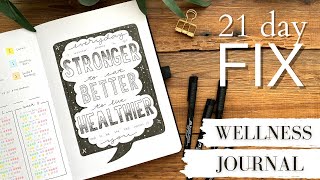 2021 Wellness Journal / 21 Day Fix Bullet Journal Spread / Health Tracker / Fitness Tracker