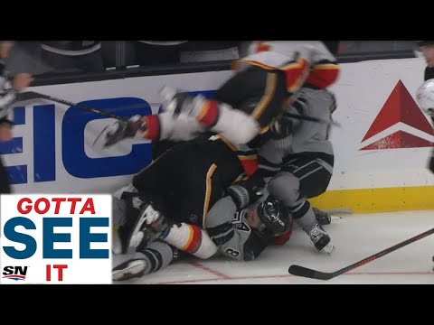 GOTTA SEE IT: Drew Doughty Hits Matthew Tkachuk, Flames And Kings Start Brawl
