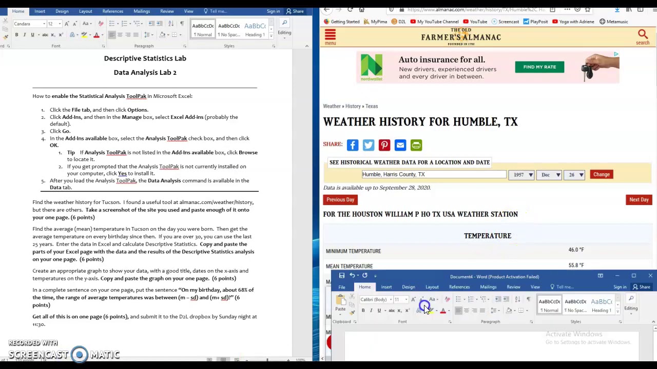 How to Do the Descriptive Statistics Lab
