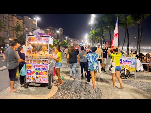 WALKING ALONG COPACABANA BEACHFRONT AT NIGHT | RIO DE JANEIRO, BRAZIL 【4K】NOVEMBER 2024