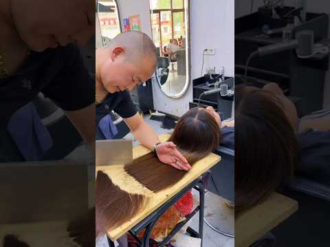 Chinese Man Cutting Hair with a Cleaver!😳🥶#youtubeshorts