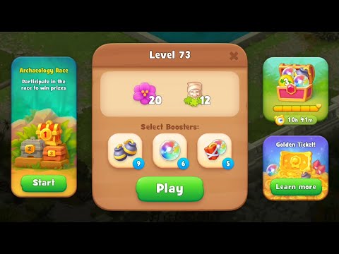 Gardenscapes Level 73 no boosters | F2P (ANDROID, IOS) 4K
