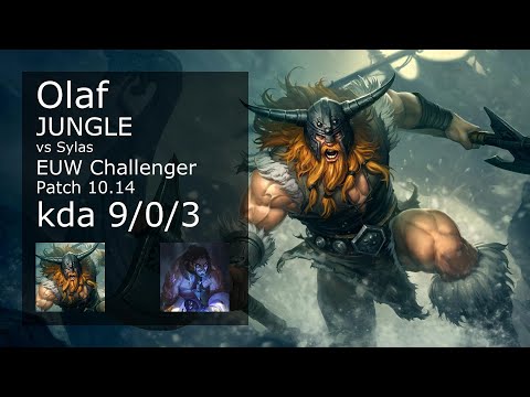 Olaf Jungle vs Sylas - EUW Challenger 9/0/3 Patch 10.14 Gameplay