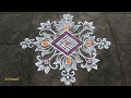 Friday Rangoli Designs | 5x1 dots Diwali Special Lotus muggulu | Small Border Kolams | Sri Rangoli
