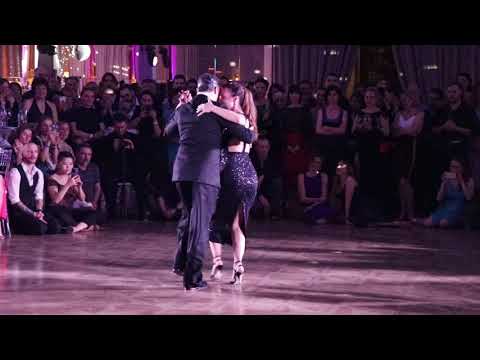  Sergey Kurkatov  and  Dana Zampieri  are  dancing  to  the  tango  "  Amarroto  "  by  Juan D'Arienzo  at  La Boca Tango Festival  in  2021