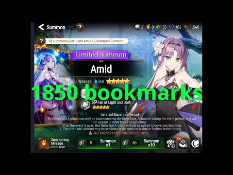 1850 bookmarks, Amid summons. This is why we need artifact pity. Epic Seven.