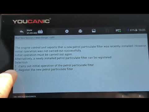 BMW Reset Petrol Particulate Filter (GPF) | Register Regeneration Initialization on 2017 7-Series