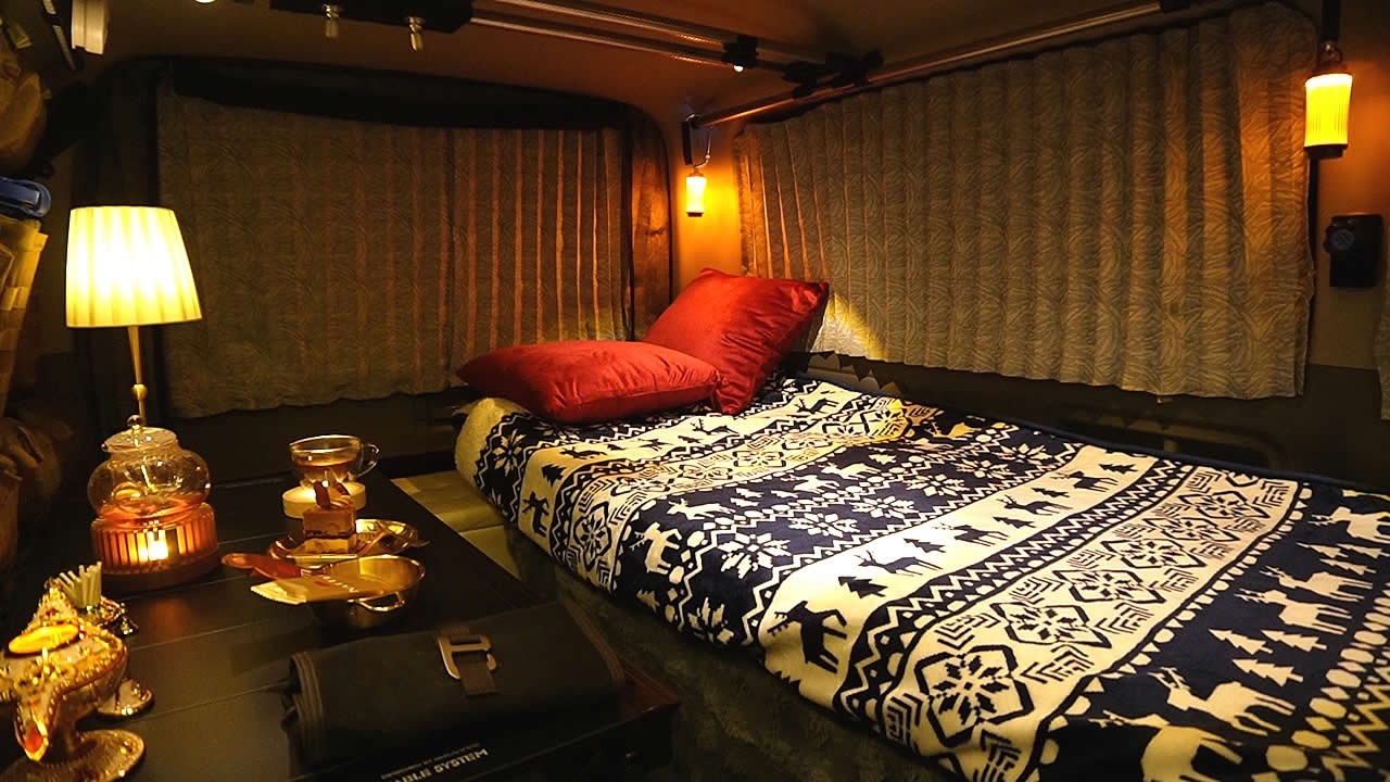 [164]ハイエース車中泊｜家より落ち着く空間｜誰にも邪魔されない最高のひとり時間｜静かな癒しASMR