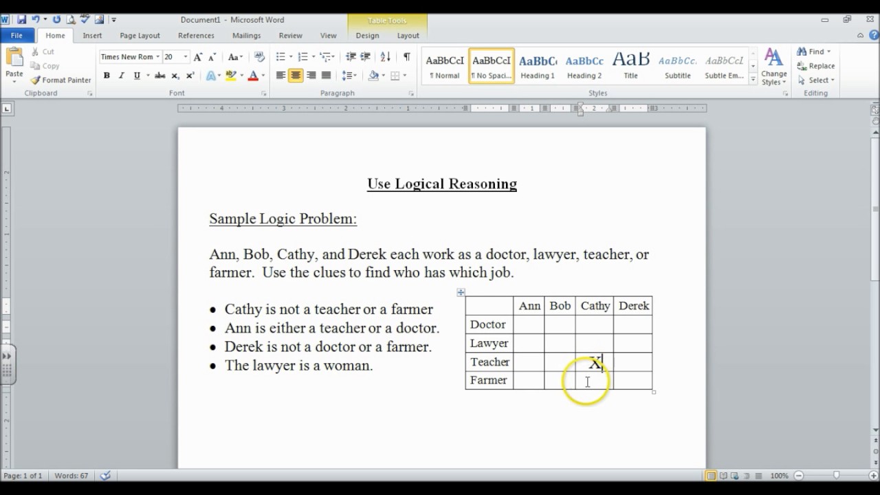Problem Solving - Use Logical Reasoning