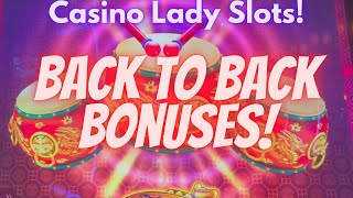Back To Back Triple Drum Bonuses! Dancing Drums Prosperity! #slotmachine, #casino, #bonus