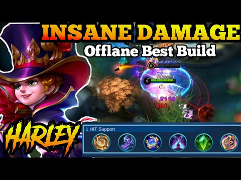 (MUST TRY! 1HIT BUILD )UNKILLABLE HARLEY BEST OFFLANE 11K MLBB DSNGAMING