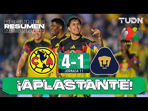 Highlights and goals - América 4-1 Pumas | Liga MX - Matchday 11 Apertura 2025 | TUDN