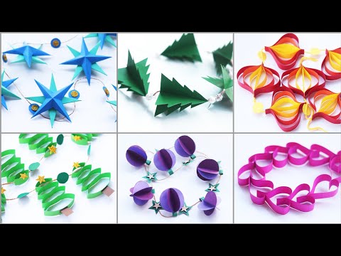 6 Easy and Attractive Paper Garlands for Christmas Decoration - DIY Christmas Paper Crafts