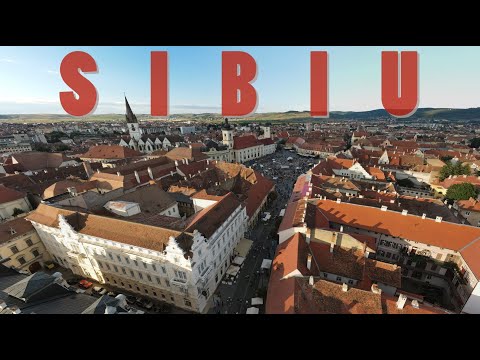 Sibiu - Hotelul Împăratul Romanilor și Piața Mare din dronă