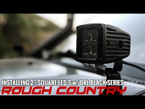 Unboxing: Installing Rough Country 2" Square LED w/DRL Black Series.