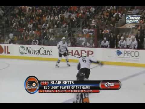 Blair Betts scores again vs Lightning - 1-9-10