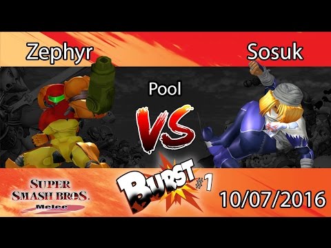 Burst #1 - Zephyr (Samus) vs Sosuk (Sheik) Pool SSBM