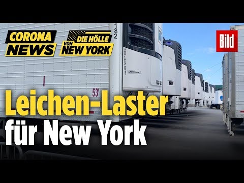 Kühllaster dienen als Zwischenlager für die Corona-Toten in New York