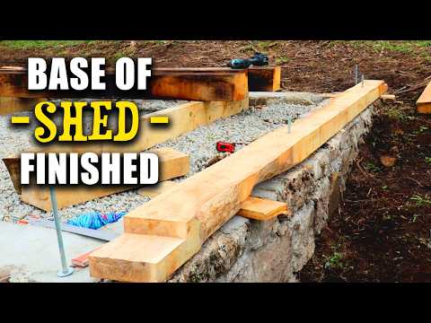 Best Cabin Base EVER! Stone and Wood Base for my Shed Complete! | S2-E5