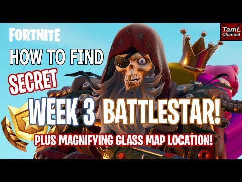 How to Find SECRET Week 3 BATTLESTAR & Magnifying Map Location! (Fortnite Battle Royale)