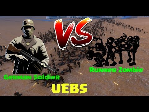 500 German Soldiers Vs 5000 Runner Zombies | UEBS