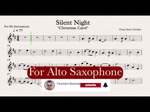 Silent Night (Christmas Carol) Play Along for Alto Saxophone