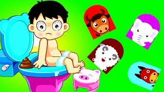 Children learn Colors with Fun Animals in Bathroom | Baby Care POTTY TRAINING COLOURS & ANIMALS
