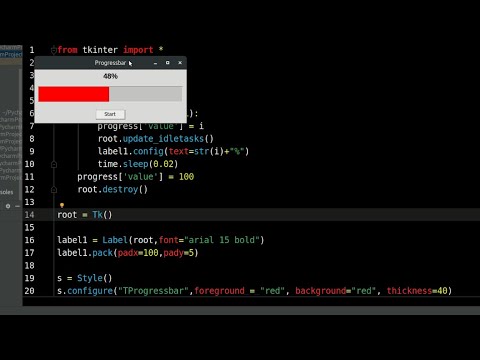 How To Create Complete Progressbar With Python Tkinter