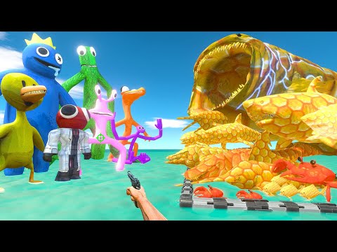 FPS Avatar Rescues Honey Sea Monsters and Fights Rainbow Friends - Animal Revolt Battle Simulator
