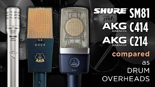 Video thumbnail for Shure SM81 vs AKG C414 vs C214 BACK 2 BACK Overheads Large Small Diaphragm Microphones B-ULS TL II 2 by SIC MIC