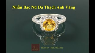 Nhẫn Nữ Đá Thạch Anh Vàng Bạc Ta